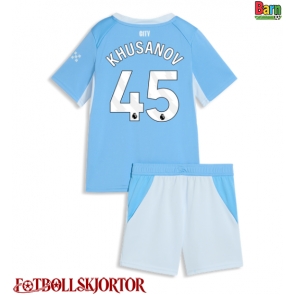 Manchester City Abdukodir Khusanov #45 Hemmakläder Barn 2026-27 Kortärmad (+ Korta byxor)